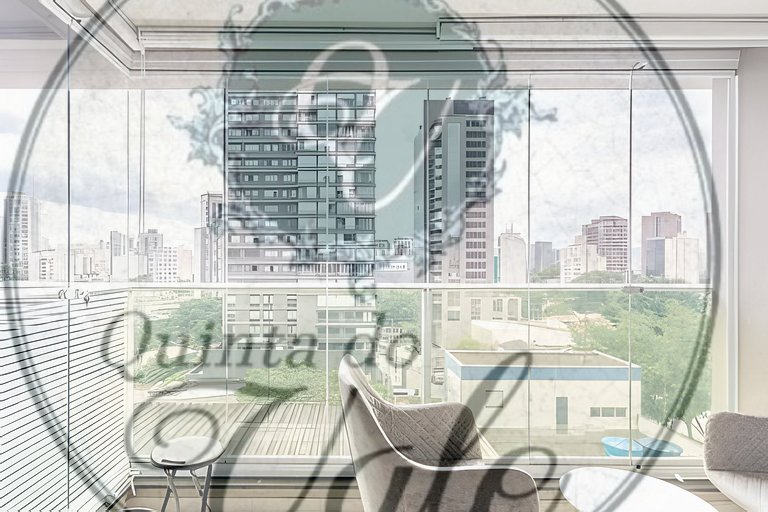 Studio Allianz garagem, varanda, piscina, academia