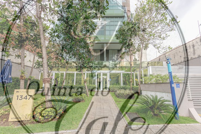 Studio Allianz garagem, varanda, piscina, academia