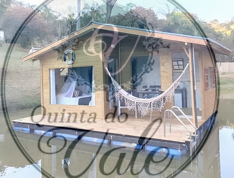 Casa flutuante, 90km de SP - Lago, cachoeira e paz